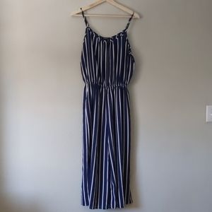 Nautical Blue and White Striped Jumpsuit